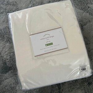 Pottery Barn Velvet Twill Blackout Curtains 2 Panels 50Wx84L Ivory NEW Drapes